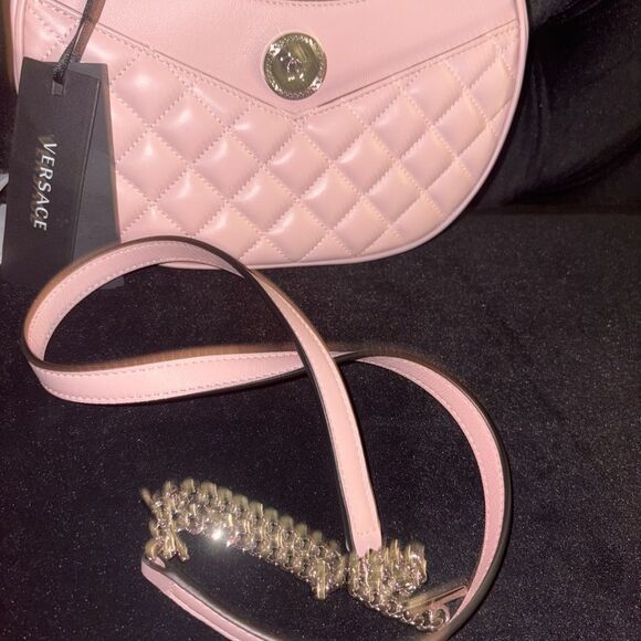 Brand new Versace shoulder bag / crossbody Pink Quilted Women's Bag with cert - Picture 3 of 9